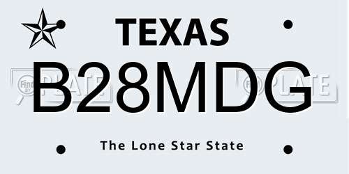 B28MDG Texas License Plate