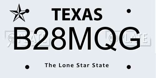 B28MQG Texas License Plate
