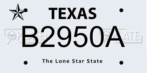 B2950A Texas License Plate