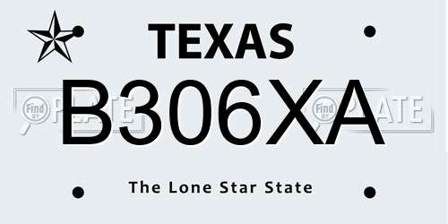 B306XA Texas License Plate