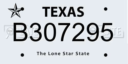 B307295 Texas License Plate