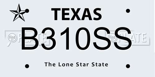 B310SS Texas License Plate