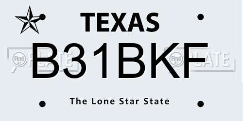 B31BKF Texas License Plate