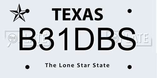 B31DBS Texas License Plate