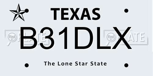 B31DLX Texas License Plate