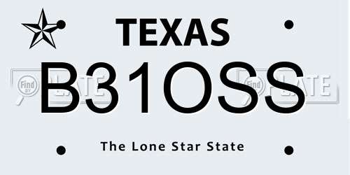 B31OSS Texas License Plate