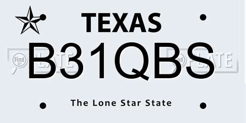B31QBS Texas License Plate