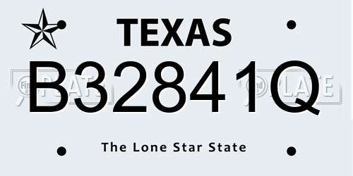 B32841Q Texas License Plate