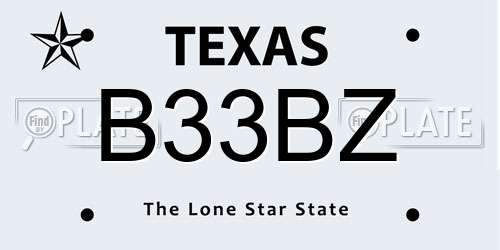 B33BZ Texas License Plate