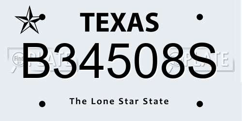 B34508S Texas License Plate