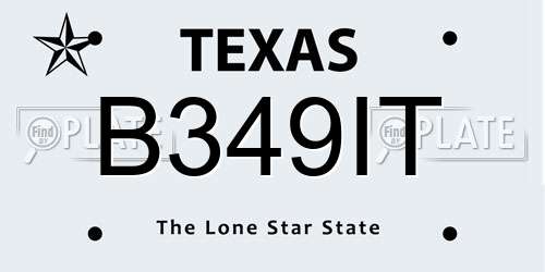 B349IT Texas License Plate
