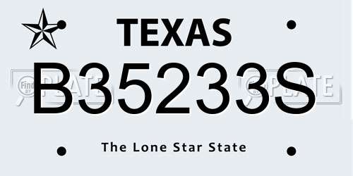 B35233S Texas License Plate