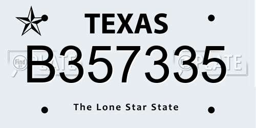 B357335 Texas License Plate