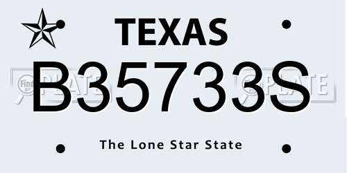 B35733S Texas License Plate