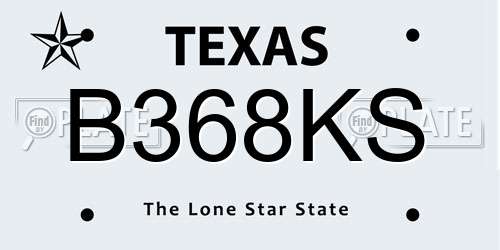 B368KS Texas License Plate