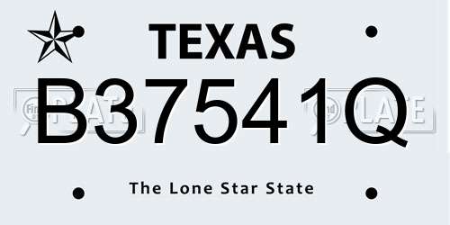 B37541Q Texas License Plate