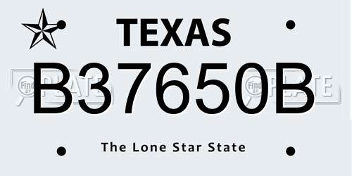 B37650B Texas License Plate