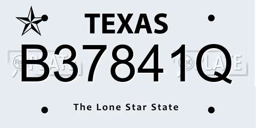 B37841Q Texas License Plate