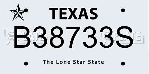 B38733S Texas License Plate