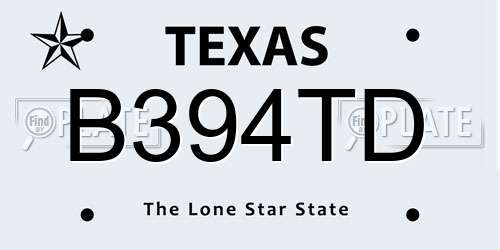 B394TD Texas License Plate
