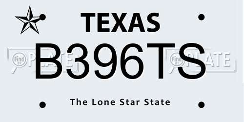 B396TS Texas License Plate
