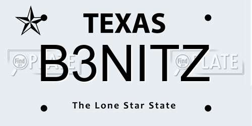 B3NITZ Texas License Plate