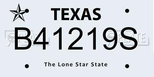 B41219S Texas License Plate