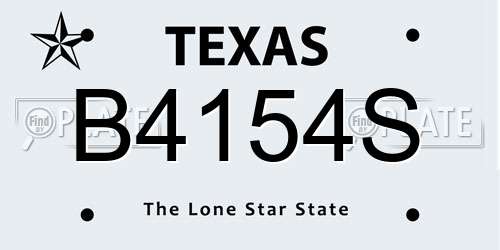 B4154S Texas License Plate