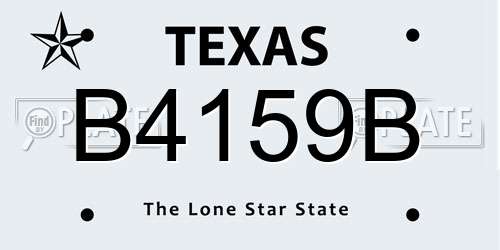 B4159B Texas License Plate