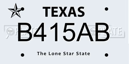B415AB Texas License Plate
