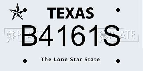 B4161S Texas License Plate