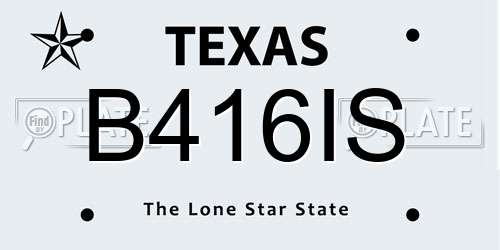 B416IS Texas License Plate