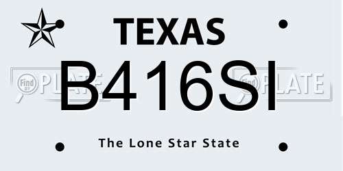 B416SI Texas License Plate