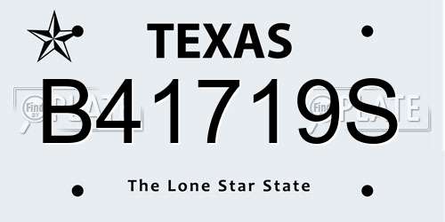B41719S Texas License Plate
