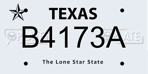 B4173A Texas License Plate
