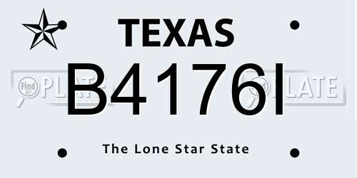 B4176I Texas License Plate