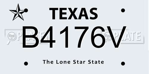 B4176V Texas License Plate