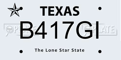 B417GI Texas License Plate
