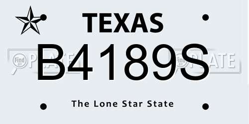 B4189S Texas License Plate