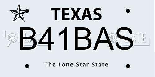 B41BAS Texas License Plate