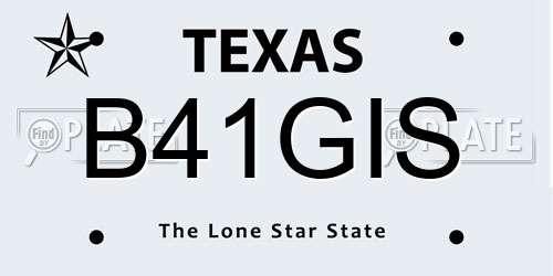 B41GIS Texas License Plate