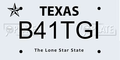 B41TGI Texas License Plate