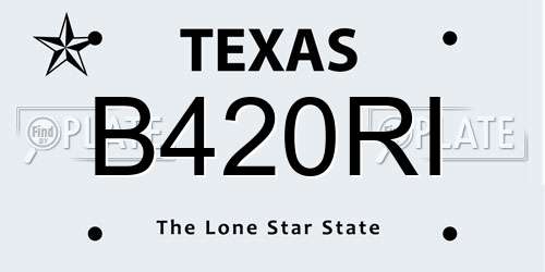 B420RI Texas License Plate