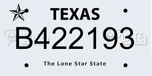 B422193 Texas License Plate