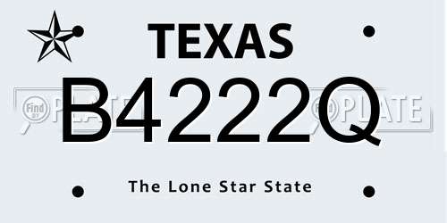 B4222Q Texas License Plate
