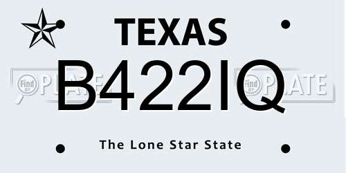 B422IQ Texas License Plate