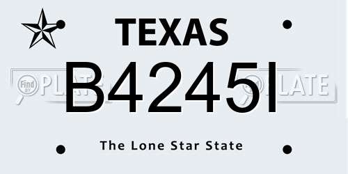 B4245I Texas License Plate
