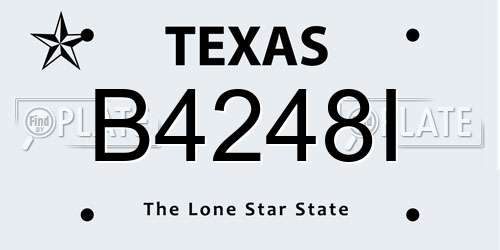 B4248I Texas License Plate