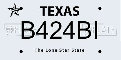 B424BI Texas License Plate