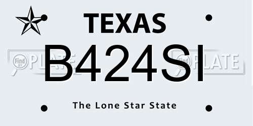 B424SI Texas License Plate